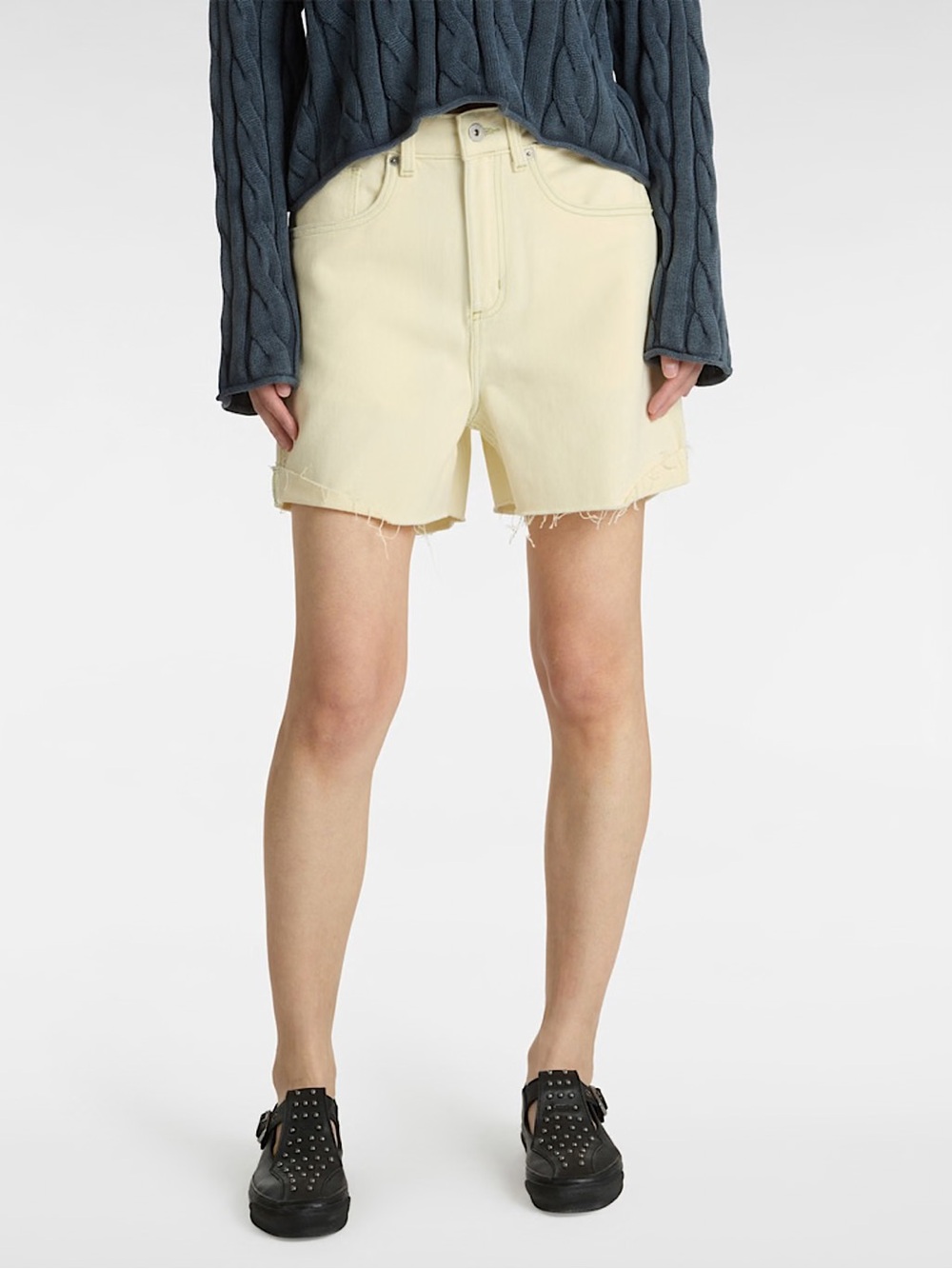 1306. VANS Jennifer denim shorts in light yellow Sz 28 NWT $55